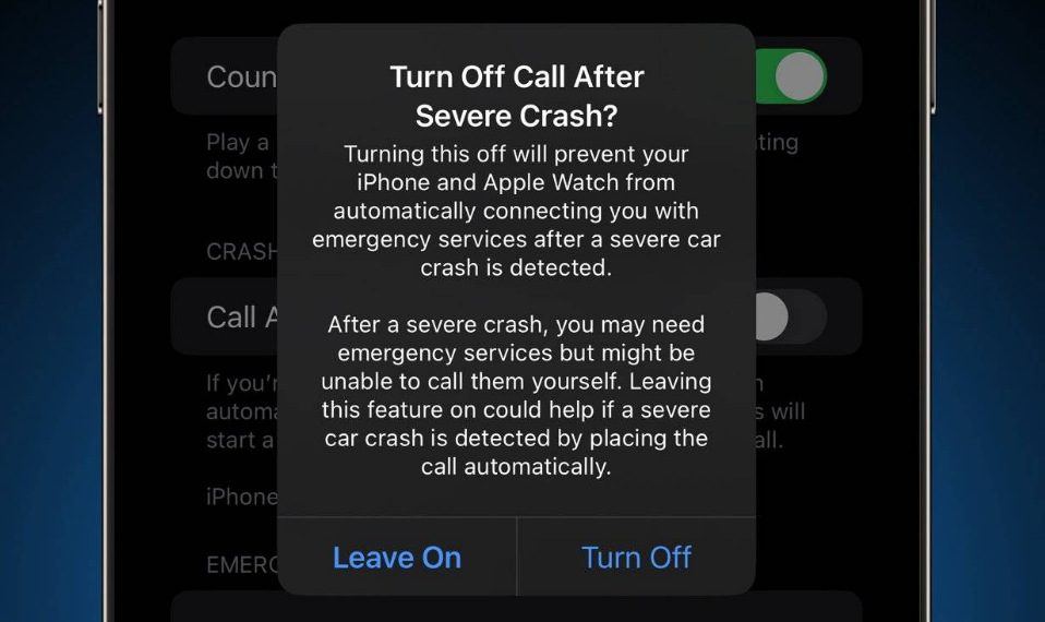 长安苹果14维修分享 iPhone 14 和 Apple Watch 上关闭崩溃检测 