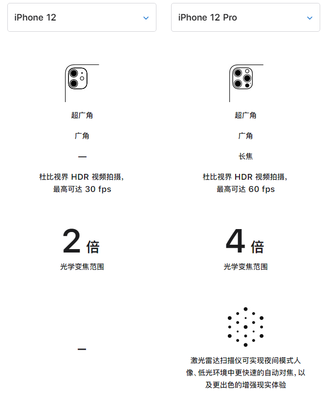 长安苹果手机维修分享苹果 iPhone 12 与 iPhone 12 Pro 选哪款 